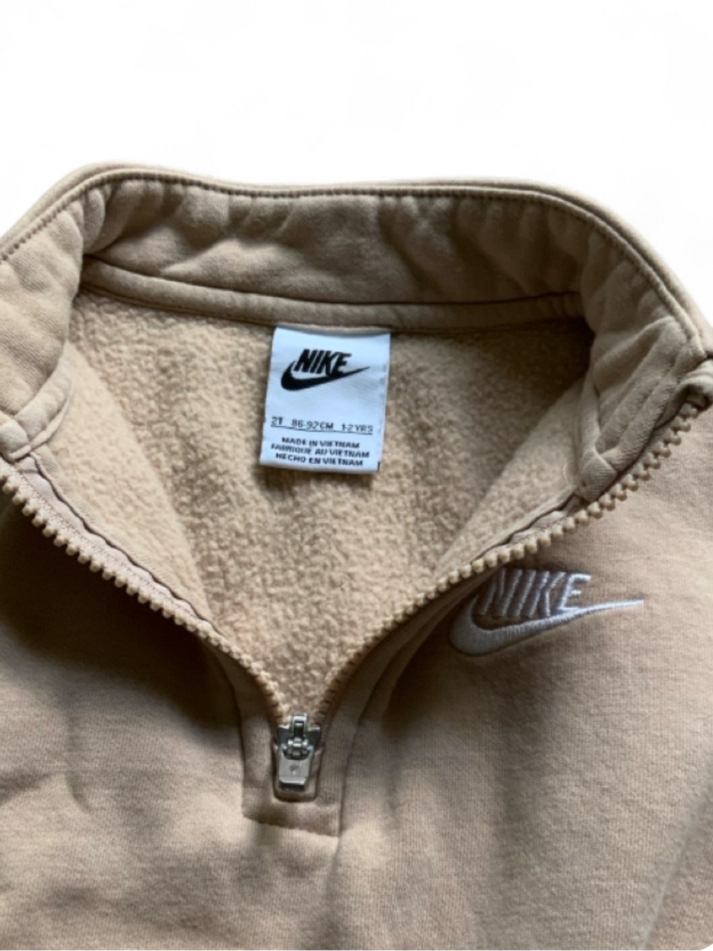 Nike Active Pull Over Sweatshirt Girls 1-2yrs Beige - Picture 3 of 6
